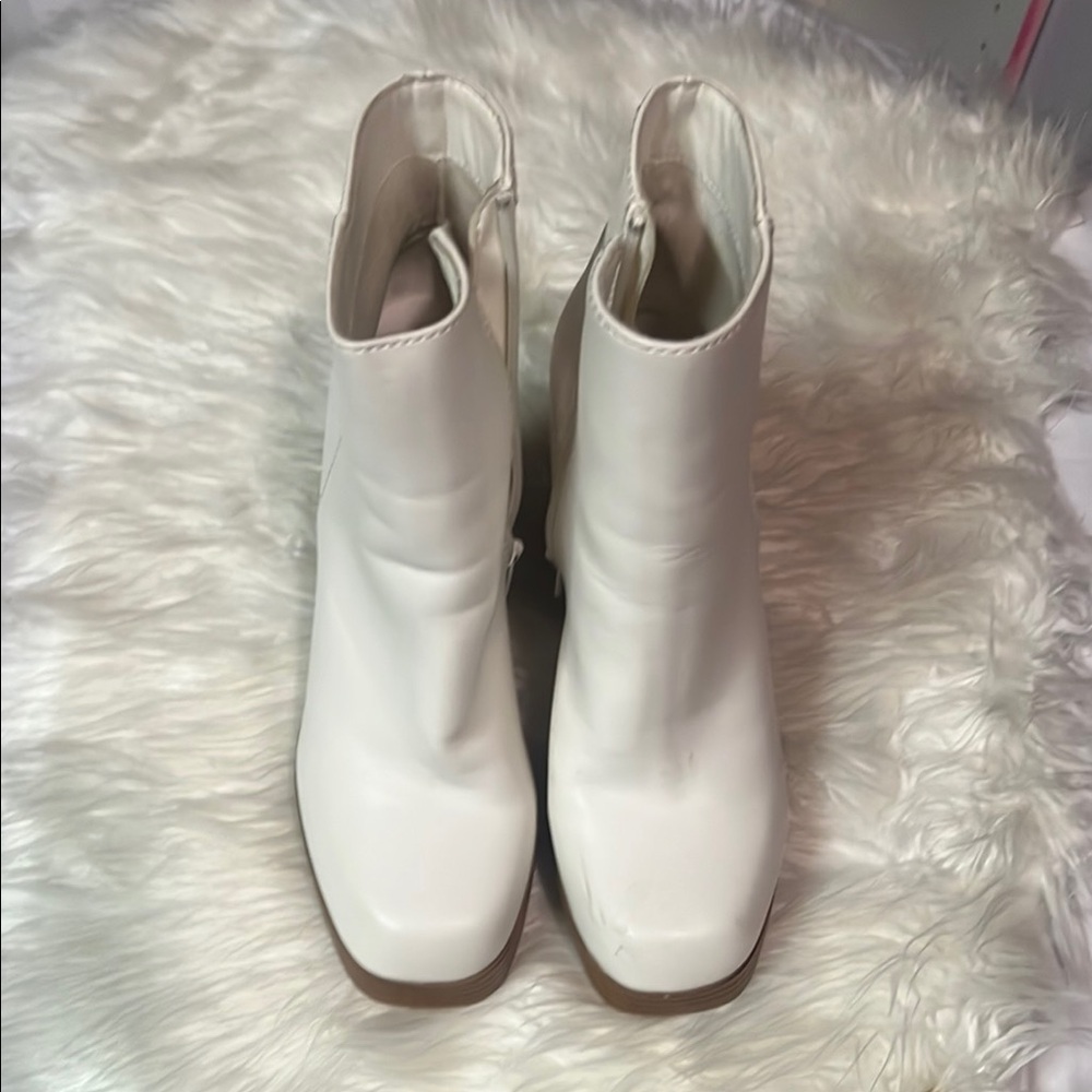 Sugar White Ankle Booties Sleek Minimalist Design